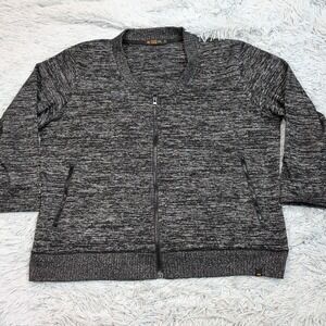 Studio‎ Sweatshirt Womens XL Gray Pockets Zip Up Marled Soft Energy Zone Casual